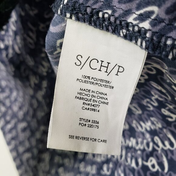 Cabi Te Amo Printed‎ Balloon Sleeve Blouse S Blue Top - Picture 7 of 11